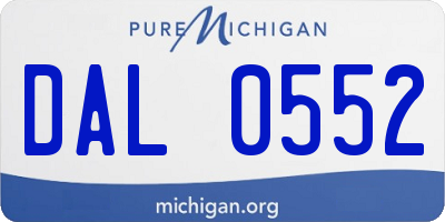 MI license plate DAL0552