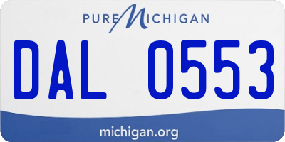 MI license plate DAL0553