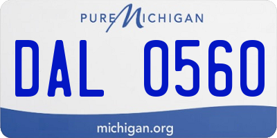 MI license plate DAL0560