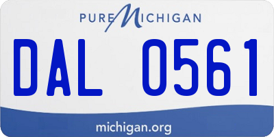 MI license plate DAL0561