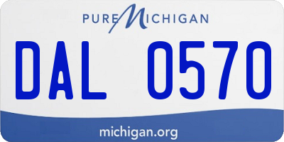 MI license plate DAL0570