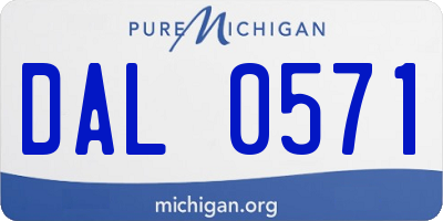 MI license plate DAL0571