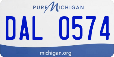 MI license plate DAL0574
