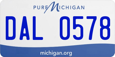 MI license plate DAL0578