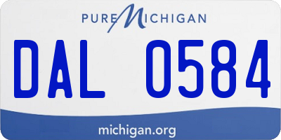 MI license plate DAL0584
