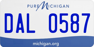 MI license plate DAL0587