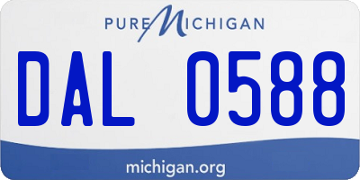 MI license plate DAL0588