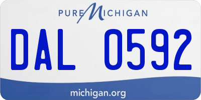 MI license plate DAL0592
