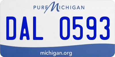 MI license plate DAL0593