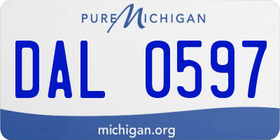 MI license plate DAL0597