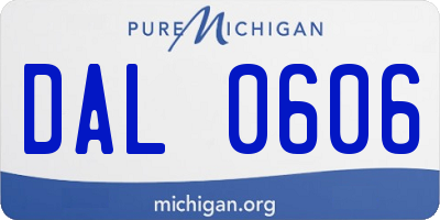 MI license plate DAL0606
