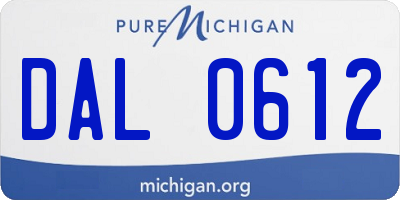 MI license plate DAL0612