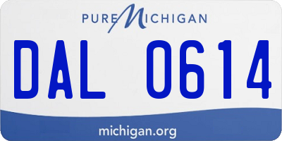 MI license plate DAL0614