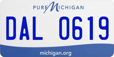 MI license plate DAL0619