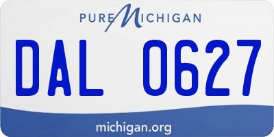 MI license plate DAL0627