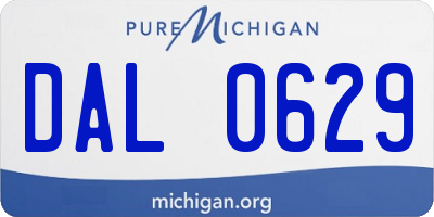 MI license plate DAL0629