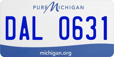 MI license plate DAL0631