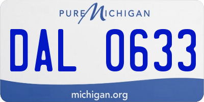 MI license plate DAL0633