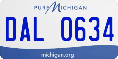 MI license plate DAL0634