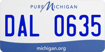 MI license plate DAL0635