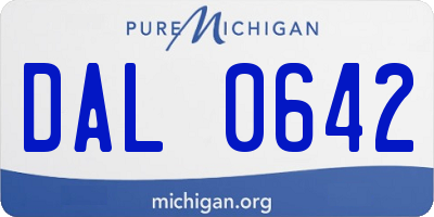 MI license plate DAL0642