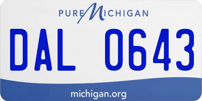 MI license plate DAL0643