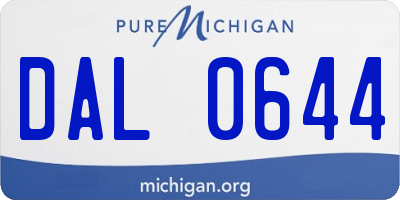 MI license plate DAL0644