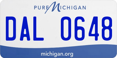 MI license plate DAL0648