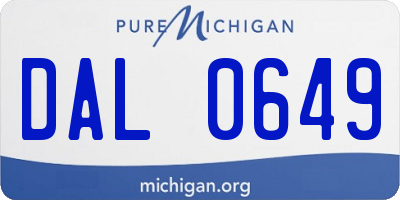 MI license plate DAL0649