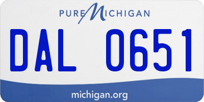MI license plate DAL0651