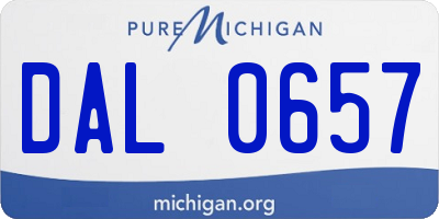MI license plate DAL0657