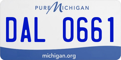 MI license plate DAL0661