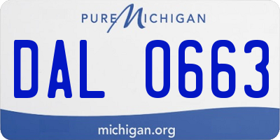 MI license plate DAL0663