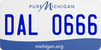 MI license plate DAL0666