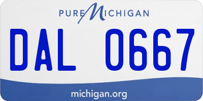 MI license plate DAL0667