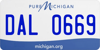MI license plate DAL0669