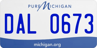 MI license plate DAL0673
