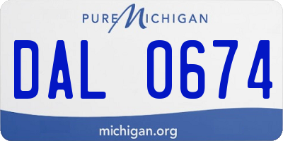 MI license plate DAL0674