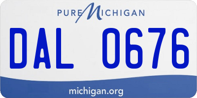 MI license plate DAL0676