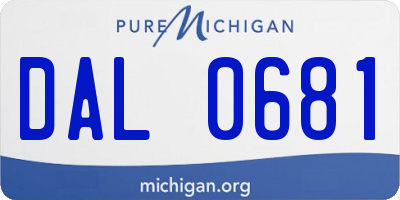 MI license plate DAL0681