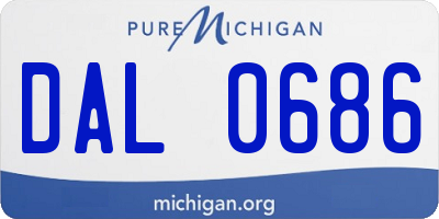MI license plate DAL0686
