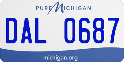 MI license plate DAL0687