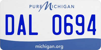 MI license plate DAL0694