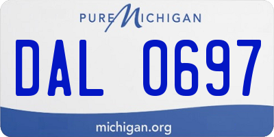 MI license plate DAL0697