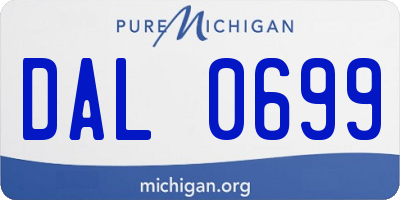 MI license plate DAL0699