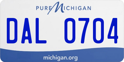 MI license plate DAL0704