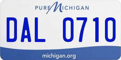 MI license plate DAL0710