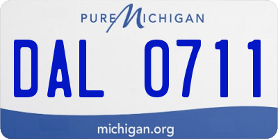 MI license plate DAL0711