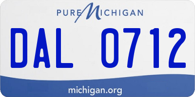 MI license plate DAL0712