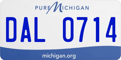 MI license plate DAL0714